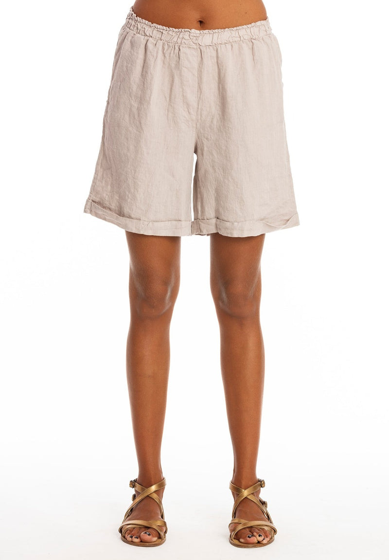 Long Creta linen shorts