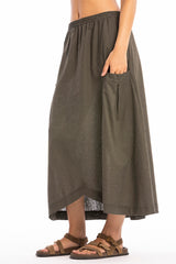 SPRING POCKET LINEN SKIRT