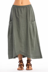 SPRING POCKET LINEN SKIRT