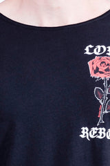 Love Rebel - Round Neck - Cut Off - Tshirt - Colour Black - 3