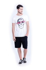 Rebel of Love - Round Neck - Cut Off - Tshirt - Colour White - 1