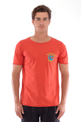 Eco rebel - Round Neck - Cut Off - Tshirt - Colour Terracotta and Capri shorts - Colour Black -2