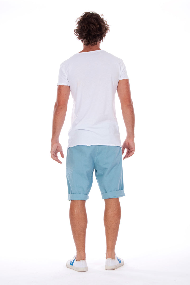 Island Soul - Round Neck - Cut Off - Tshirt - Colour White and Raven Shorts - Colour Blue 4