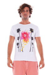 Live your life - Round Neck - Cut Off - Tshirt - Colour White and Raven Shorts - Colour Clay 2