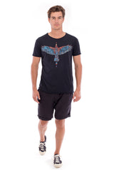 Raven - Round Neck - Cut Off - Tshirt- Colour White and Capri shorts - Colour Blue -5