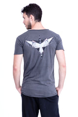 Raven - Raven - V Neck - Tshirt - Cut Off - with pocket - Colour Antracite 3