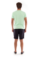Round Neck - Cut Off - Tshirt - With Pocket - Colour Mint and Capri shorts - Colour Black -4