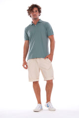 Polo - Colour Grren and Raven Shorts - Colour Sand- 1
