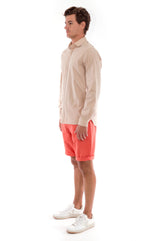 Phoenix - Shirt - Slim Fit - Colour Sand and Raven Shorts - Colour Terracotta 3
