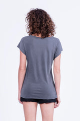 Wild Heart - V Neck - Loose Fit - Top - Colour Antracite - Ravens View - 4