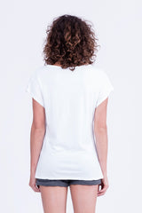 Wild Heart - V Neck - Loose Fit - Top - Colour White - Ravens View - 4