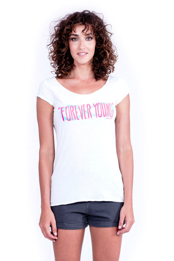 Forever Young - Top - boyfriend tee - Colour White and Short Pants - Colour Antracite - Ravens View - 2