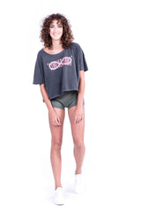 Riviera Shorts - Extra Short Mini - Rv by Elisa F - Colour Khaki and square Top forever young - Colour Antracite