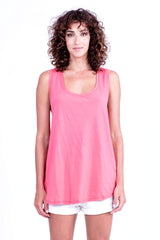 Fiji - Long Tank Top - Colour Red and Mini Shorts - Colour White - RV by Elisa F - 2