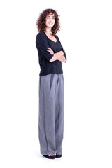 Lima - Linen pants - Colour Antracite and 40 Top chic2 - Colour Black - RV by Elisa F 1