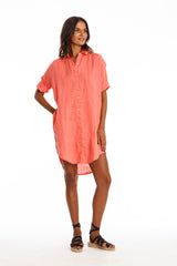 Ava Vestido camisero de lino