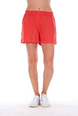 Creta - Linen Shorts - RV by Elisa F - Colour Red 1