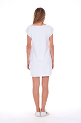 Island Mood - Loose Fit - Boat Neck - Dress - Colour White - 5
