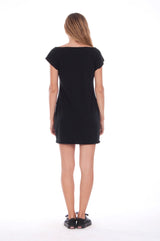 Karma Rules - Loose Fit - Boat Neck - Dress - Colour Black - 4