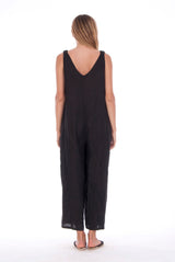 Menorca Mono - Linen- Wide Leg Jumpsuit - RV by Elisa F - Colour Black 2