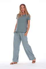 Mila Top - RV by Elisa F - Colour Green and Elba Pants - Colour Green 5