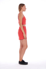 Capri - Linen Top - RV by Elisa F - Colour Red and Creta shorts - Colour Red 3