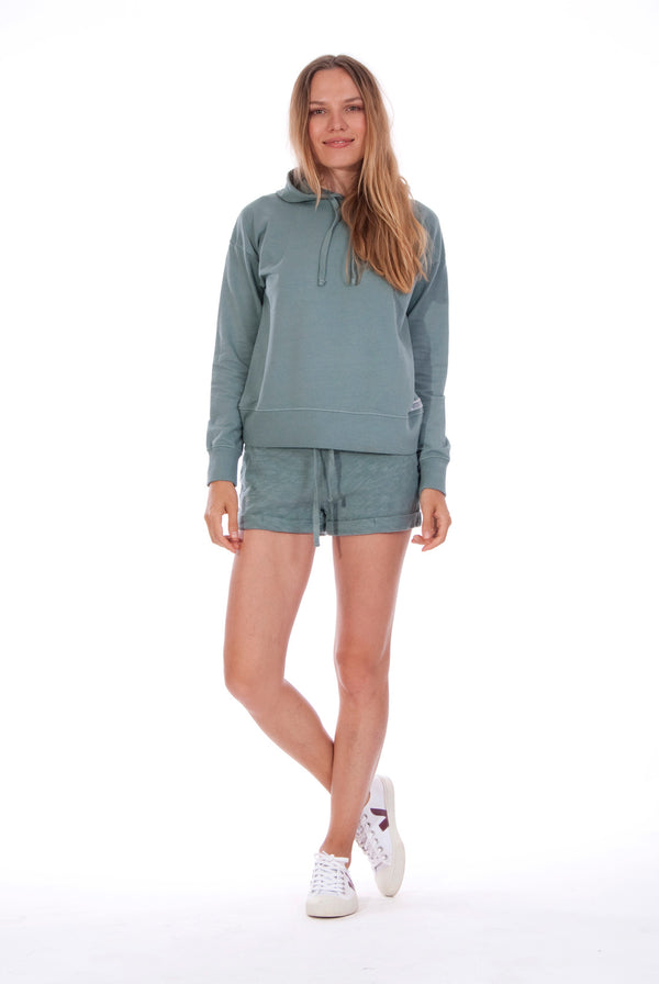 Vedra - Hoodie - Colour Green and Sunset Mini Shorts - Colour Green 1