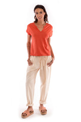 Santorini Pants - Colour Sand and Hera - Top - Colour Terracotta