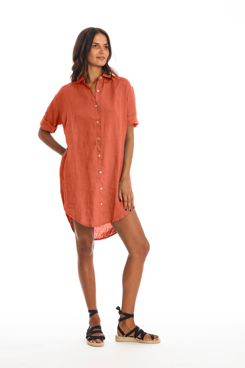 Ava Leinenhemd Kleid