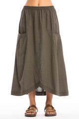 SPRING POCKET LINEN SKIRT