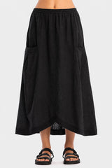 SPRING POCKET LINEN SKIRT