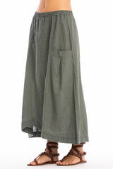 SPRING POCKET LINEN SKIRT