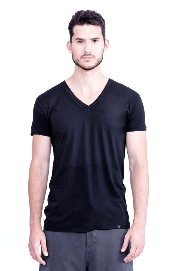 V Neck - Tshirt - Colour Black - Ravens View - 2