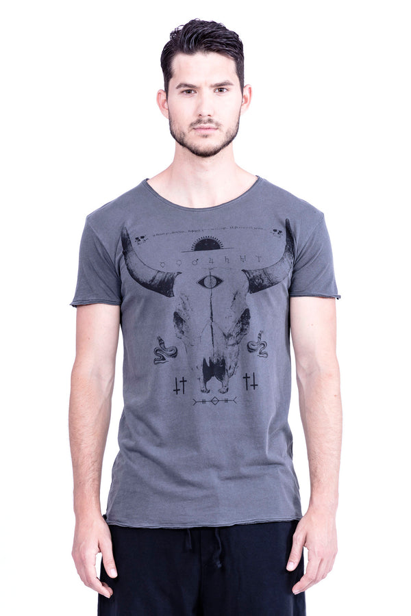 Buffalo Tee - Round Neck - Cut Off - Tshirt - Colour Antracite - 2
