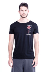 Love Rebel - Round Neck - Cut Off - Tshirt - Colour Black - 2