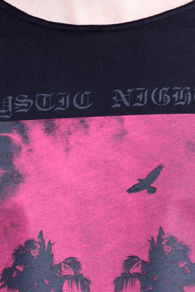 Mystic Nights - Round Neck - Cut Off - Tshirt - Colour Black - 3