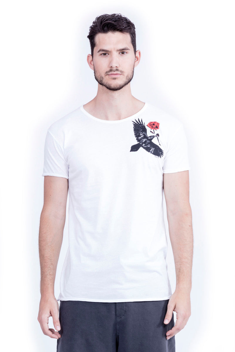 Raven & Rose - Round Neck - Cut Off - Tshirt - Colour Rose White - 2