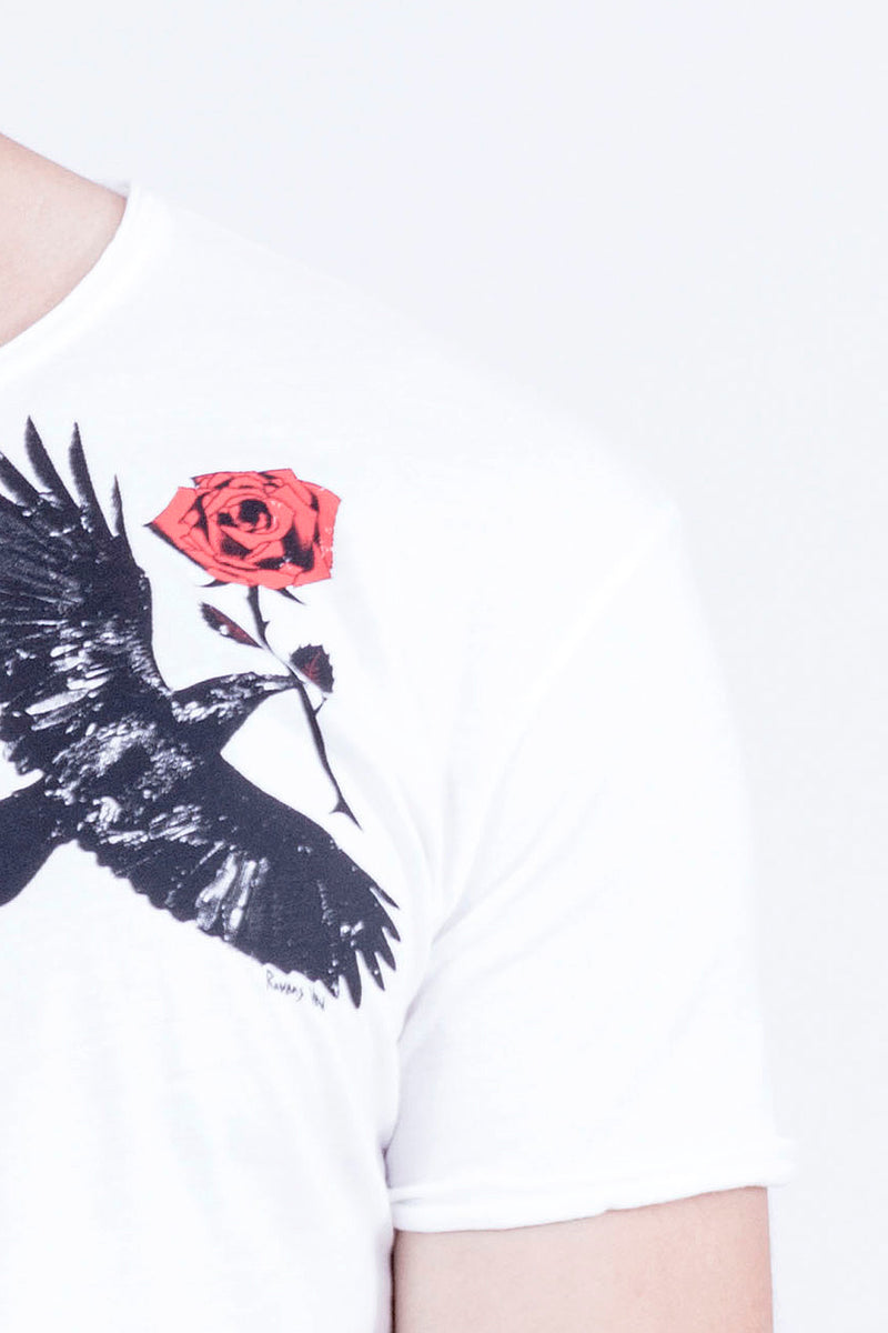 Raven & Rose - Round Neck - Cut Off - Tshirt - Colour Rose White - 3