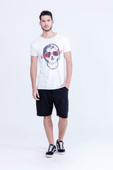 Rebel of Love - Round Neck - Cut Off - Tshirt - Colour White - 3