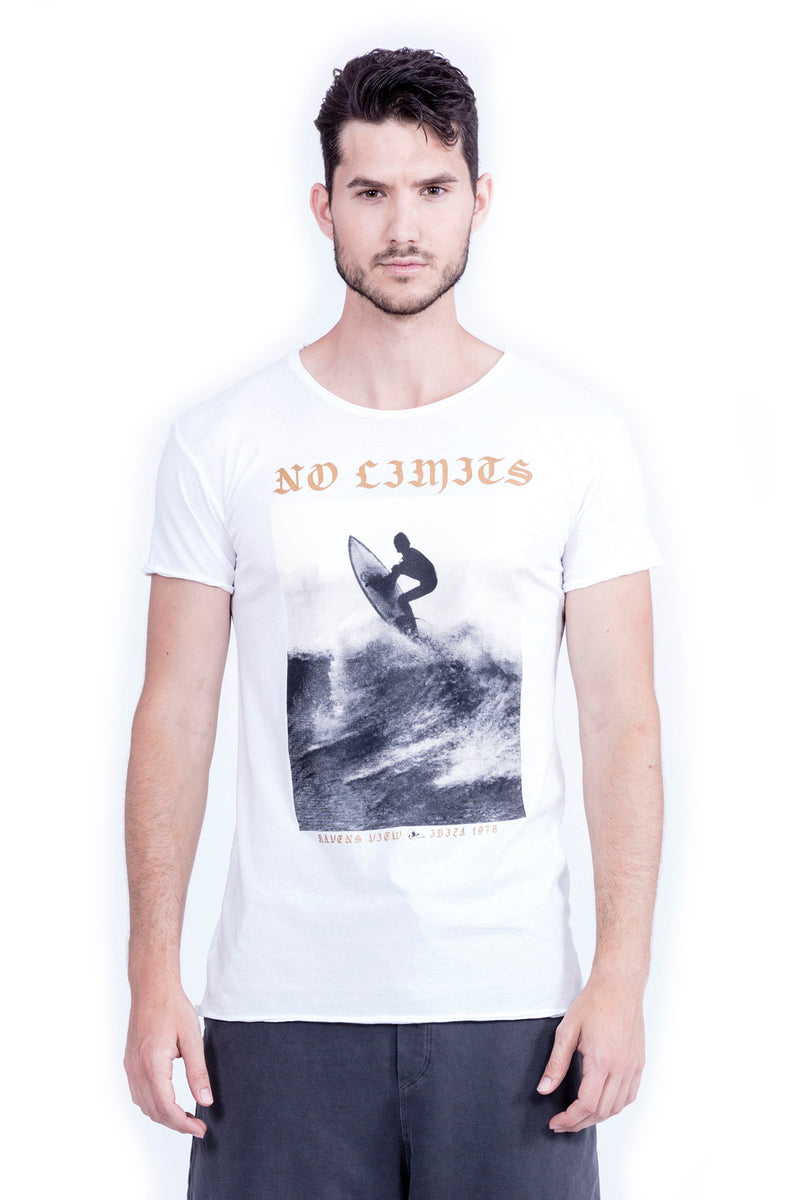No Limits - Round Neck - Cut Off - Tshirt - Colour White - 2