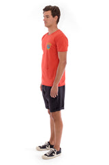 Eco rebel - Round Neck - Cut Off - Tshirt - Colour Terracotta and Capri shorts - Colour Black -3