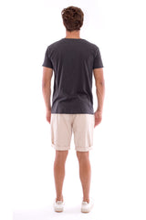 Global warming will kill… - Round Neck - Cut Off - Tshirt - Colour Anthracite and Raven shorts - Colour Sand -4
