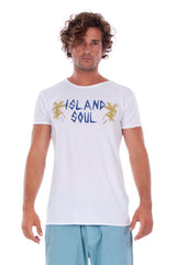 Island Soul - Round Neck - Cut Off - Tshirt - Colour White and Raven Shorts - Colour Blue 2