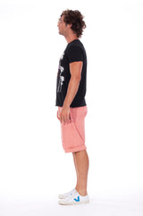 Live your life - Round Neck - Cut Off - Tshirt - Colour Black and Raven Shorts - Colour Clay 3