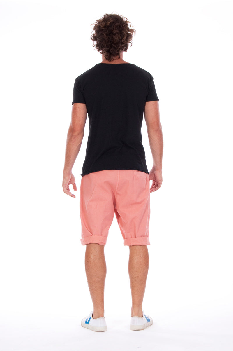 Live your life - Round Neck - Cut Off - Tshirt - Colour Black and Raven Shorts - Colour Clay 4