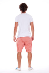 Live your life - Round Neck - Cut Off - Tshirt - Colour White and Raven Shorts - Colour Clay 4
