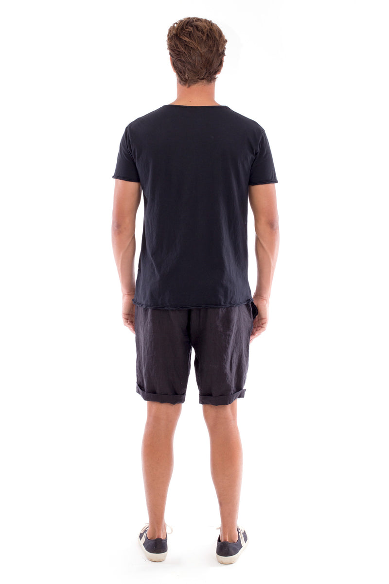 Raven - Round Neck - Cut Off - Tshirt- Colour White and Capri shorts - Colour Blue -8