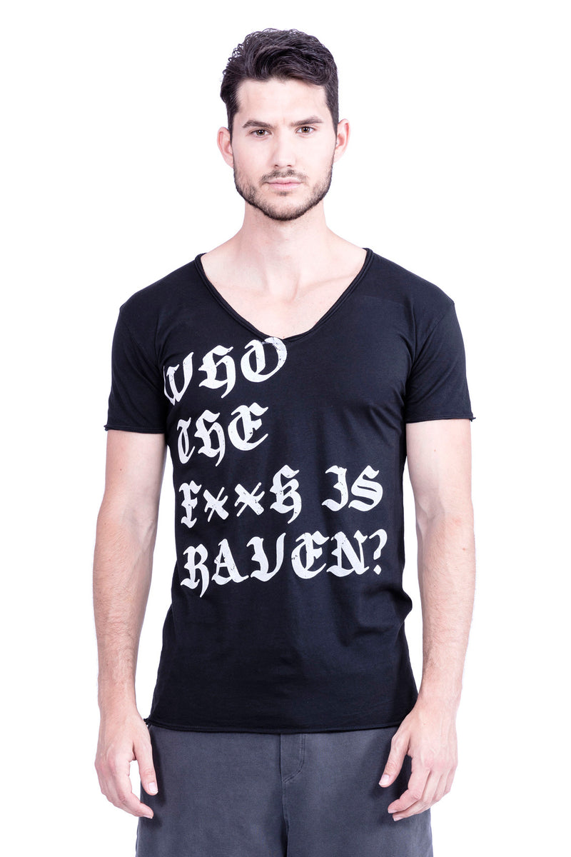 Who the f**k is Raven? - V Neck - Cut Off - Tshirt - Colour Black - 2