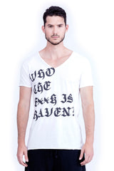 Who the f**k is Raven? - V Neck - Cut Off - Tshirt - Colour White - 2