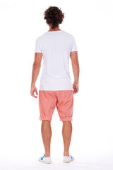 Shark - V Neck - Cut Off - Tshirt - Colour White and Raven Shorts - Colour Clay 4